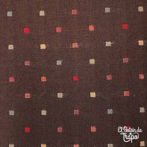 Tela Japonesa Tramada Nikko Confetti Cocoa