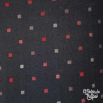 Tela Japonesa Tramada Nikko Confetti Jet Black