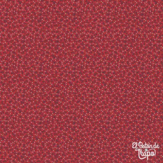 tela patchwork roja con estrellas y flores farmhouse sampler northcott