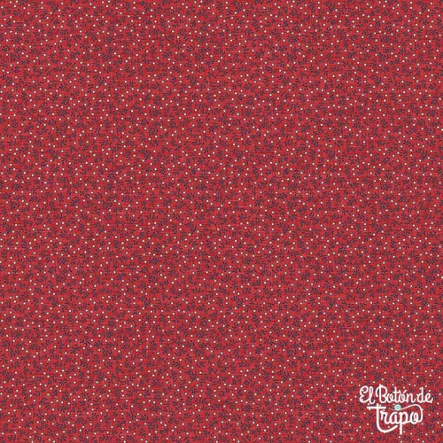 tela patchwork roja con estrellas y flores farmhouse sampler northcott