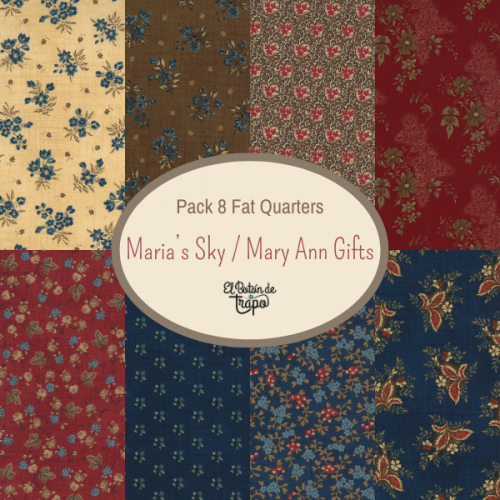 Pack 8 Fat Quarters Maria's Sky / Mary Ann Gifts