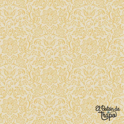 Tela Tilda Songbird Lila Light Yellow