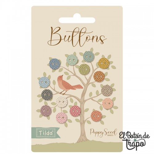 Botones Tilda Poppy Seed 9mm