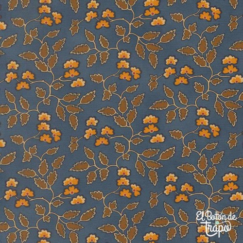 Tela patchwork azul floral algodón Moda Fabrics Pamelia’s Path