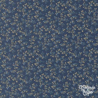 Tela patchwork azul oscuro textura algodón Moda Fabrics