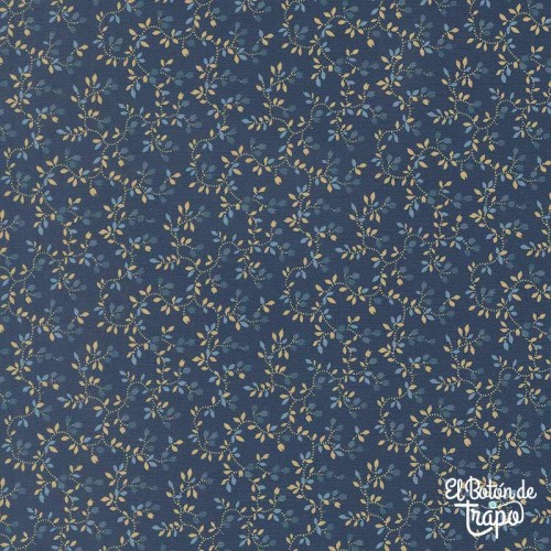 Tela patchwork azul oscuro textura algodón Moda Fabrics