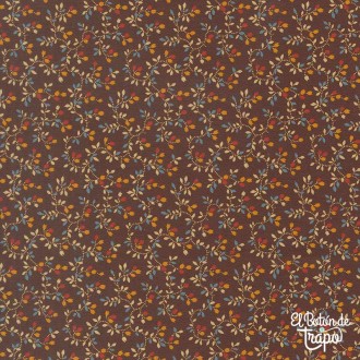 Tela patchwork marrón micro flores algodón Moda Fabrics