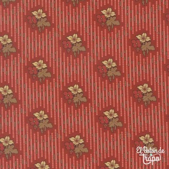 Tela patchwork roja floral algodón Moda Fabrics quilting