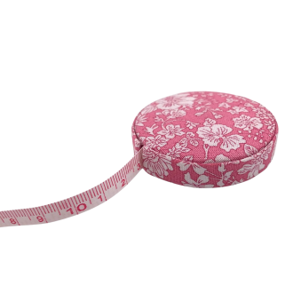 Cinta Metrica forrada en tela Liberty Rosa