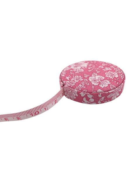 Cinta Metrica forrada en tela Liberty Rosa