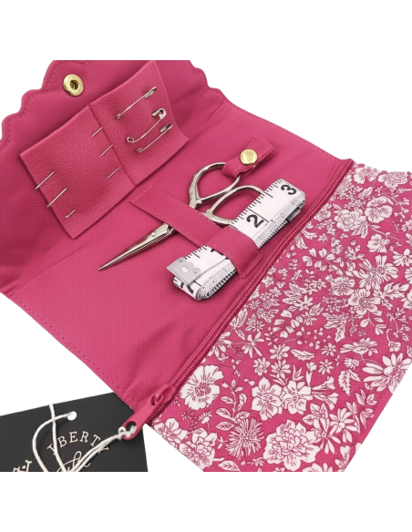 Estuche de costura liberty rosa