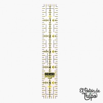 regla patchwork 1x6 pulgadas margen 1/4 costura