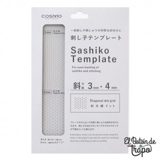 plantilla sashiko cosmo rejilla puntos diagonal