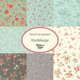 Telas Precortadas Patchwork Pack 12 Fat Quarters Etchings Moda Fabrics