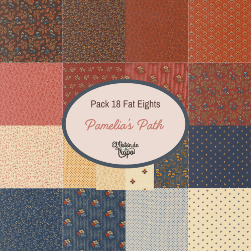Telas patchwork colección Pamelia’s Path tonos rojo azul