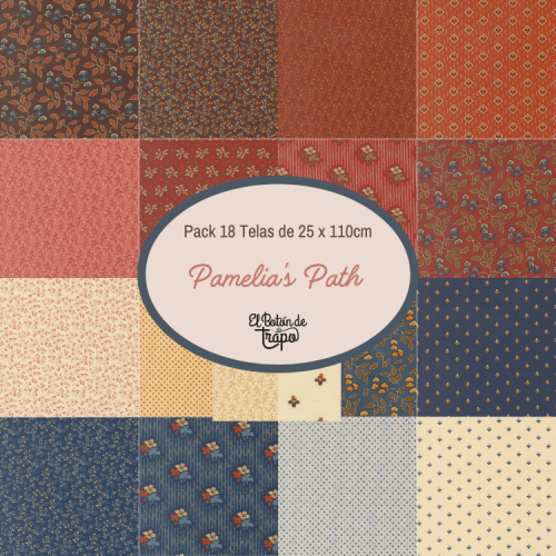 Pack telas Pamelia’s Path Moda Fabrics patchwork clásico