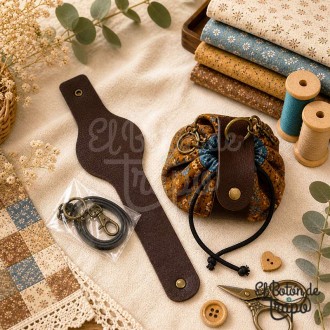 Kit Bolsita Llavero Marrón 2