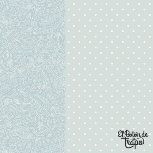 Tela patchwork azul empolvado Kathleen’s Story floral