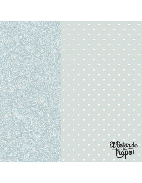 Tela patchwork azul empolvado Kathleen’s Story floral