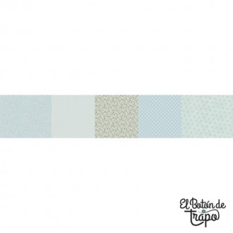 Tela patchwork franjas azules Kathleen’s Story Strip It