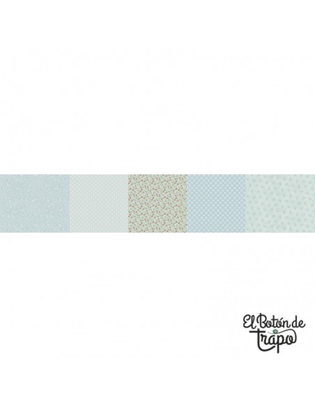 Tela patchwork franjas azules Kathleen’s Story Strip It