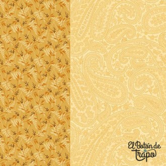 Tela patchwork franjas amarillas Kathleen’s Story Strip It 2