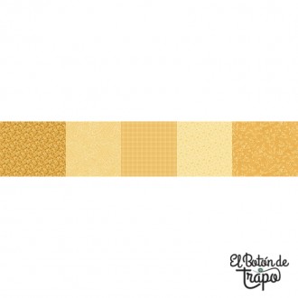 Tela patchwork franjas amarillas Kathleen’s Story Strip It