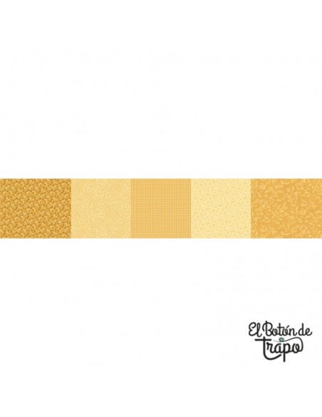 Tela patchwork franjas amarillas Kathleen’s Story Strip It