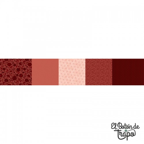 Tela patchwork franjas rojas Kathleen’s Story Strip It