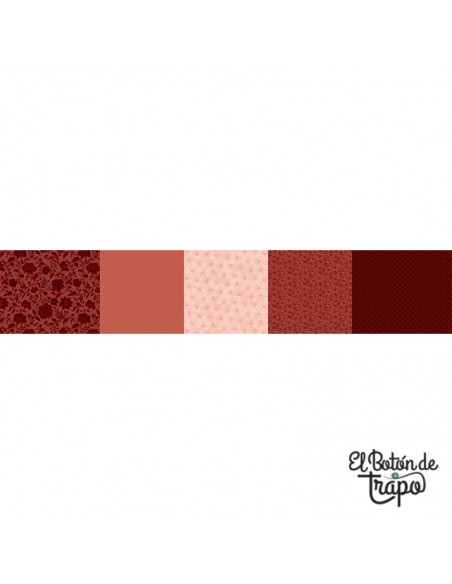 Tela patchwork franjas rojas Kathleen’s Story Strip It