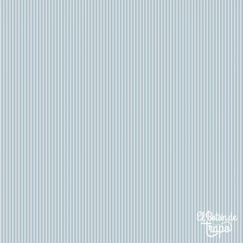 Tela Nest Basics rayas azul empolvado quilting