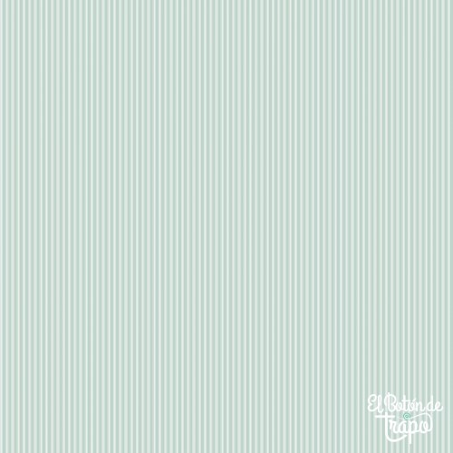Tela Nest Basics rayas verde agua patchwork