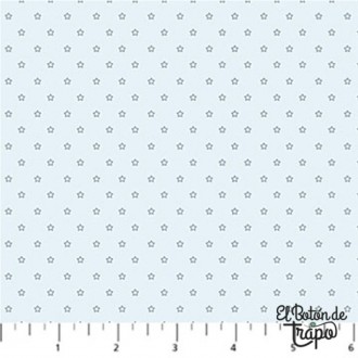 Tela Nest Basics estrellas azul claro algodón 2