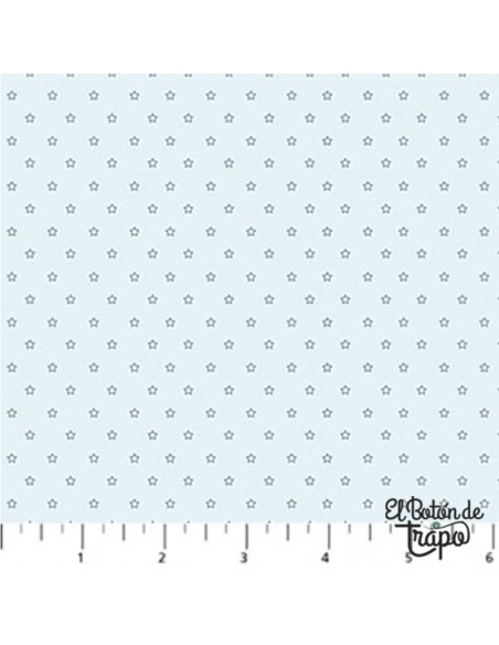 Tela patchwork Nest Basics estrellas azul claro algodón