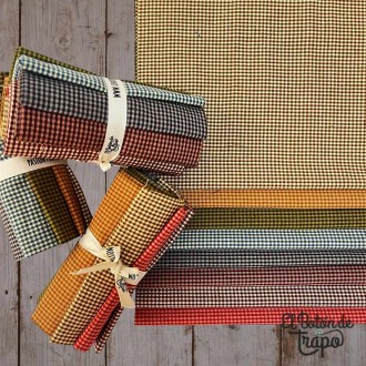 Pack 8 Fat Eighths Folk Art Diamond Textiles telas japonesas cuadros patchwork 2