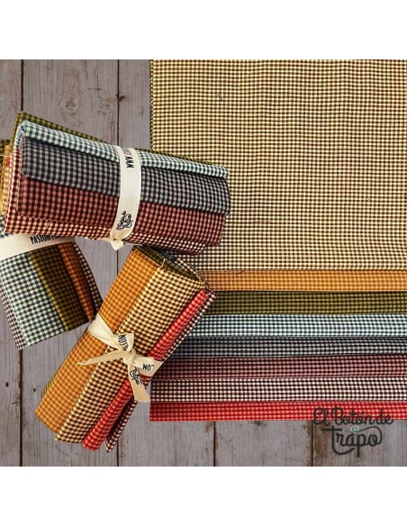 Pack Fat Eighth Folk Art Diamond Textiles telas japonesas cuadros patchwork