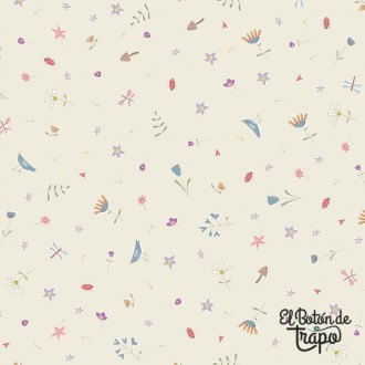 Tela trasera doble ancho flores silvestres Slow and Steady patchwork