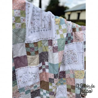 Quilt Slow and Steady Anni Downs patchwork y bordado 2