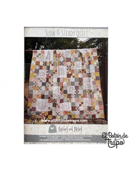 Quilt Slow and Steady Anni Downs patchwork y bordado
