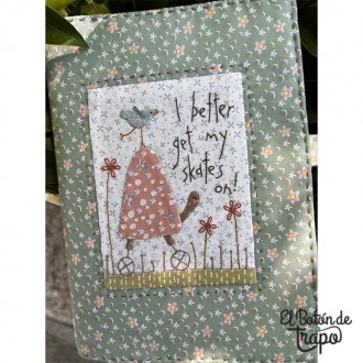 Put My Skates On notebook cover Anni Downs bordado patchwork 2