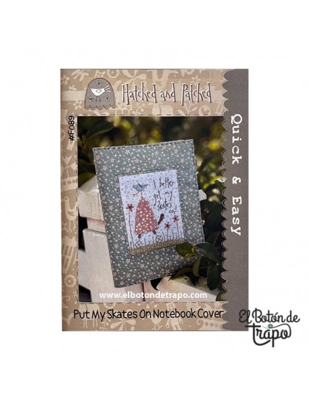 Put My Skates On notebook cover Anni Downs bordado patchwork