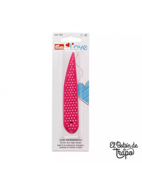 Moldeador para ángulos y bordes Prym Love fucsia para costura y patchwork