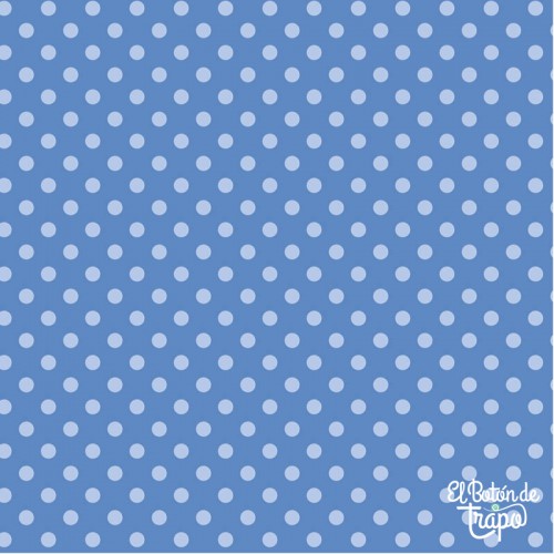 Tela Tilda Dorothy Blue 110166 con lunares azul claro sobre fondo azul medio
