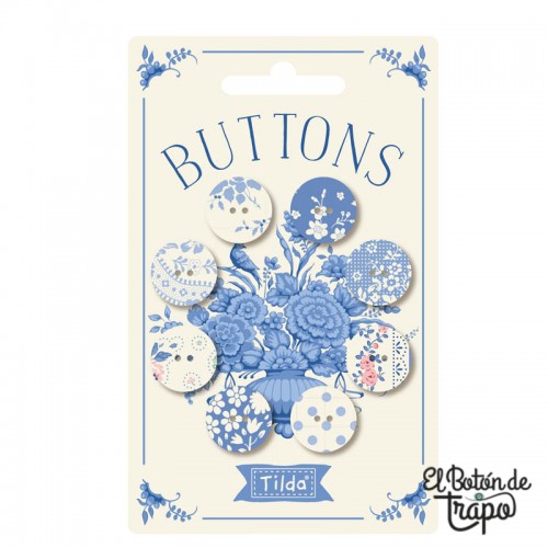 8 botones tilda coleccion Something Blue