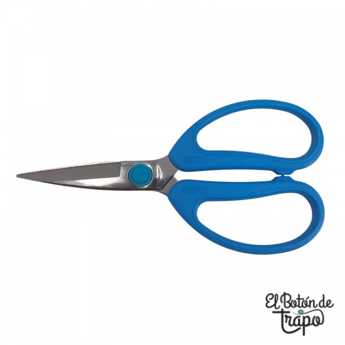 Tijeras de costura JACK profesionales con mango azul y hojas de acero