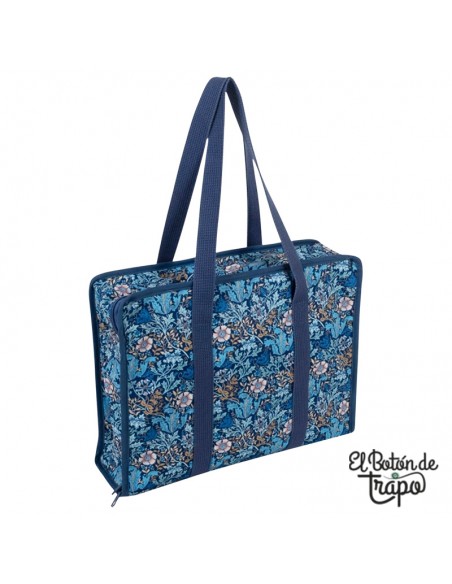 Bolsa organizadora para patchwork y costura Morris Blue de Hobby Gift con compartimentos interiores y asas de transporte