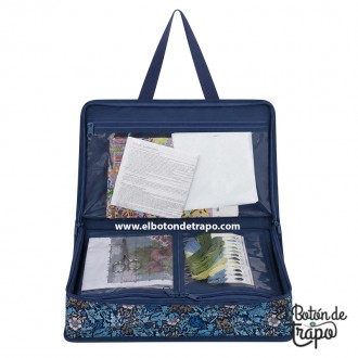 Bolsa organizadora para patchwork y costura Morris Blue de Hobby Gift con compartimentos interiores y asas de transporte 2