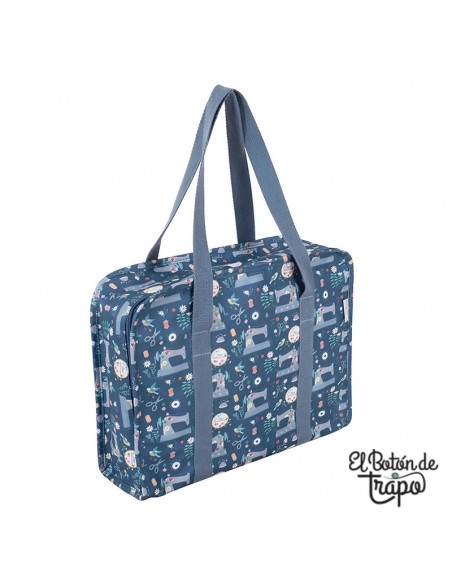 Bolsa organizadora para costura Hobby Gift con estampado de máquinas de coser y amplio espacio para labores