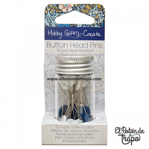 Alfileres de cabeza botón termorresistentes Hobby Gift Create en tarro de cristal reutilizable para costura y patchwork