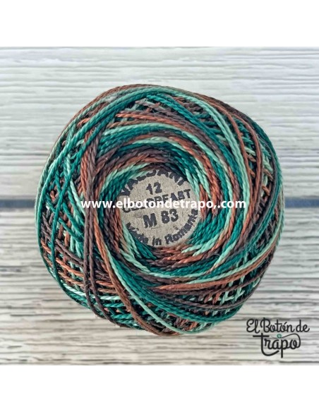 Hilo Valdani Perlé Nº12 color M83. Mint Julep100% algodón egipcio para patchwork y bordado